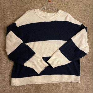 AMERICAN EAGLE AE WHOA SO SOFT CREWNECK SWEATER XL NAVY AND CREAM